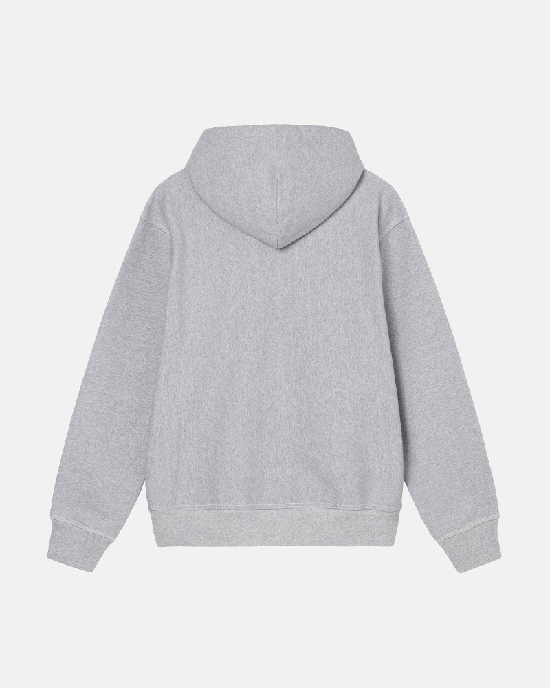 Stussy Contrast Stitch Label Men's Hoodies Grey | IL0000031