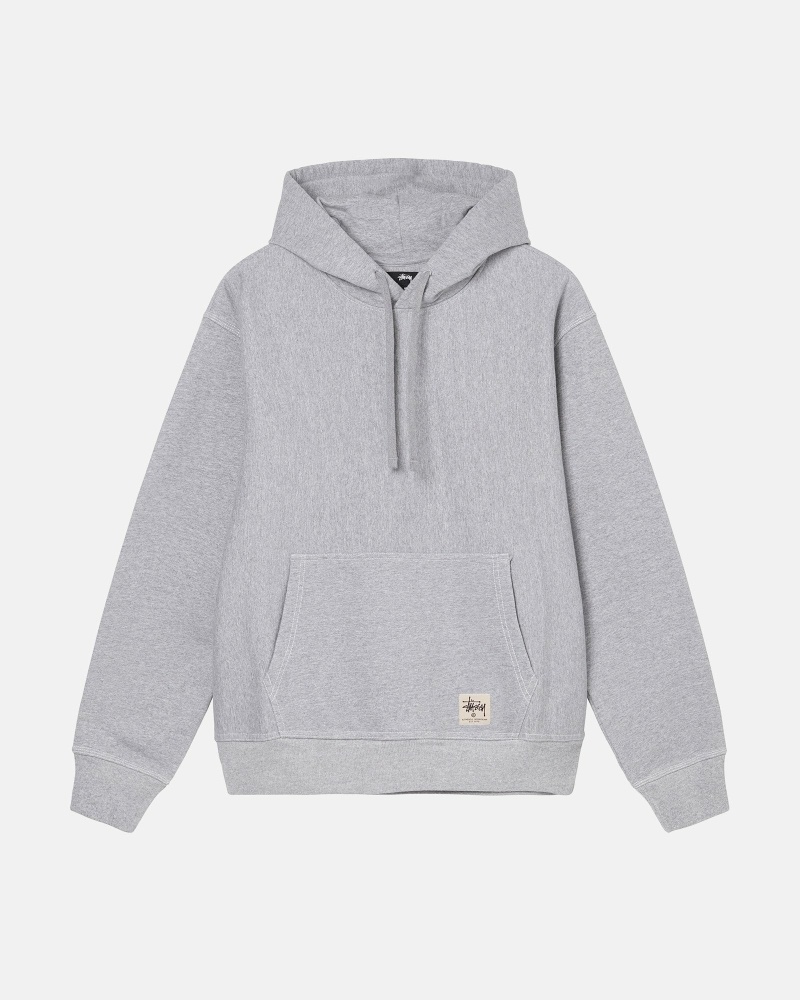 Stussy Contrast Stitch Label Men\'s Hoodies Grey | IL0000031