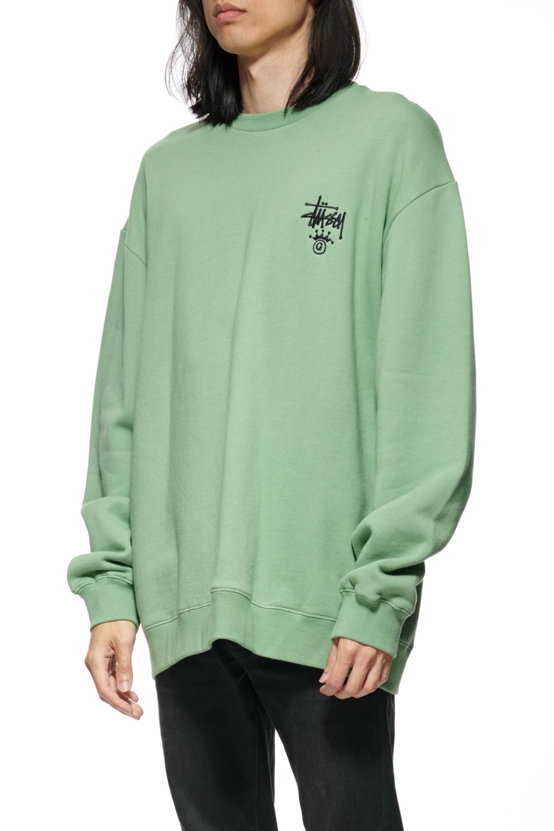 Stussy Copyright Crown Crew Men's Sweaters Green | IL0000827