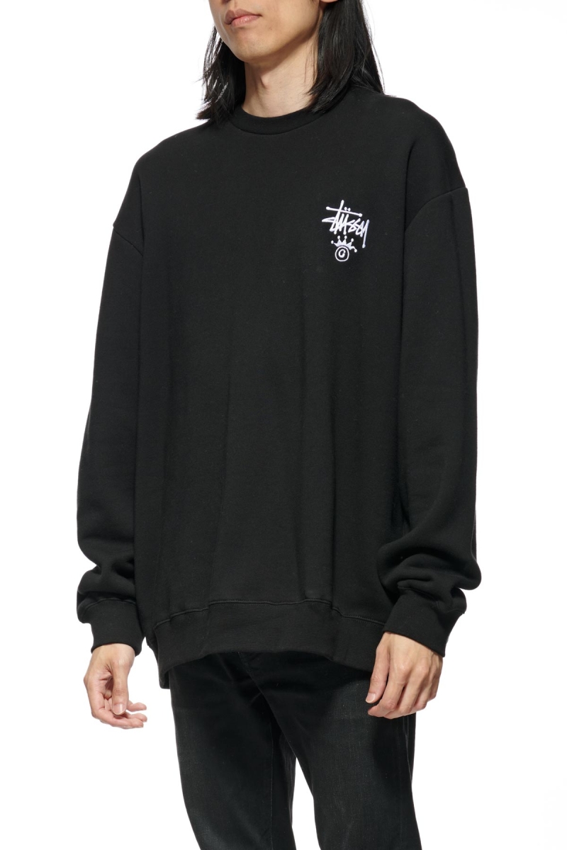 Stussy Copyright Crown Crew Men's Sweaters Black | IL0000828