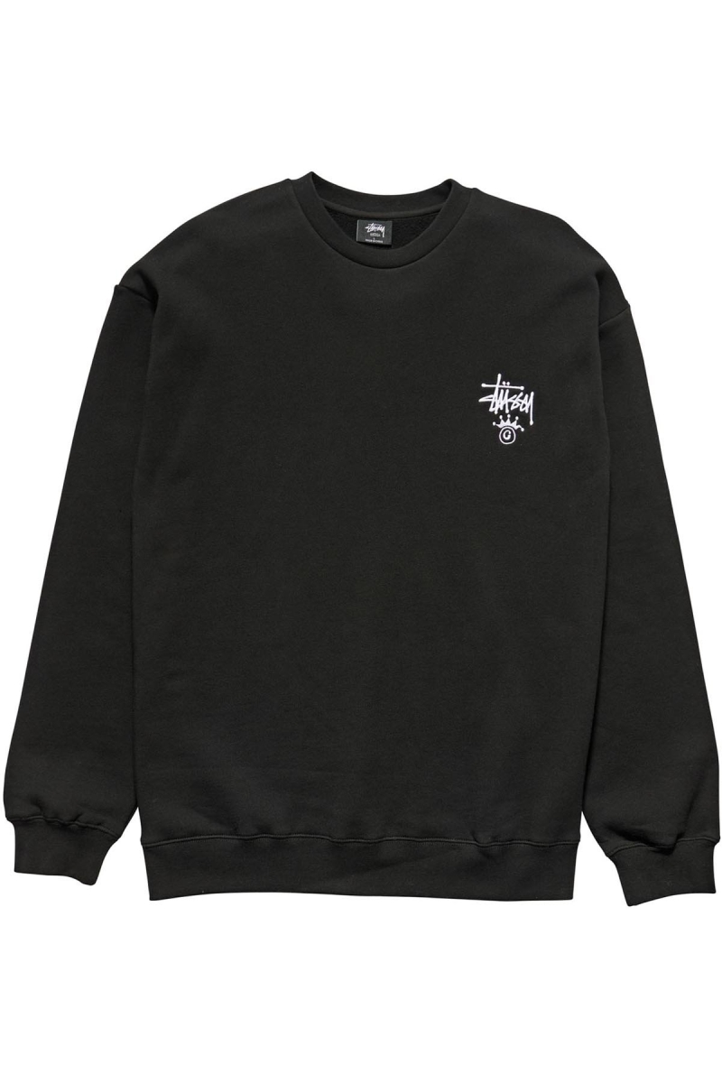 Stussy Copyright Crown Crew Men\'s Sweaters Black | IL0000828