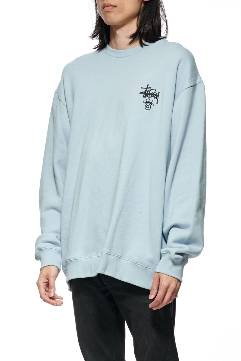 Stussy Copyright Crown Crew Men's Sweaters Blue | IL0000829