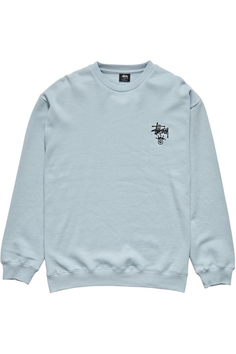 Stussy Copyright Crown Crew Men\'s Sweaters Blue | IL0000829