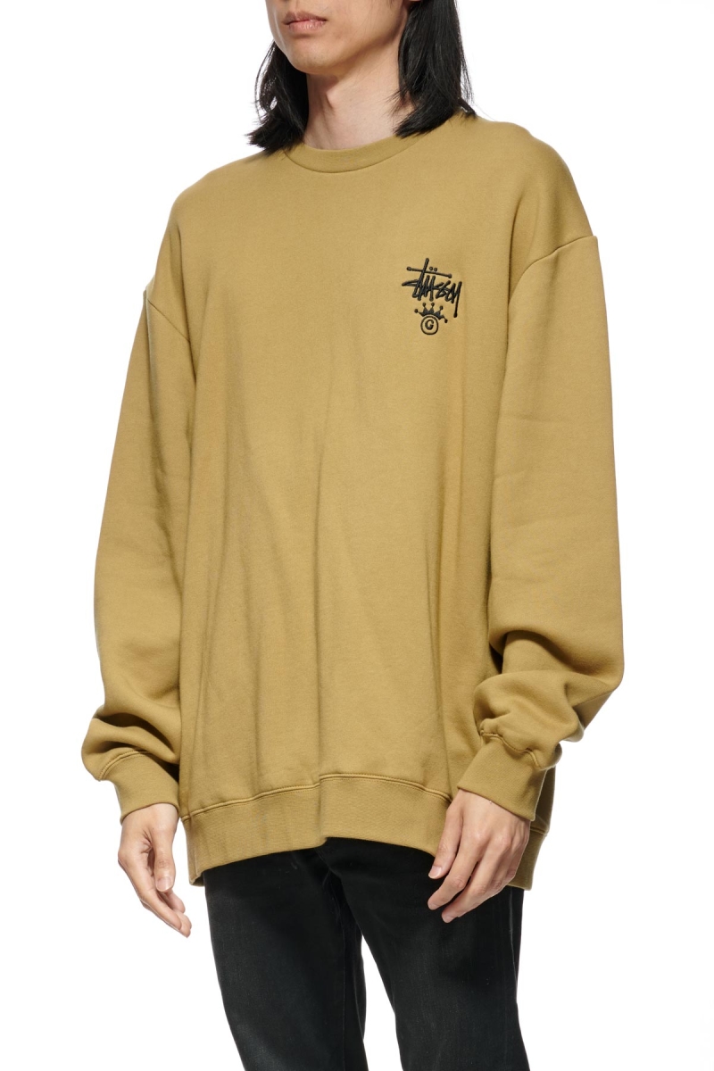 Stussy Copyright Crown Crew Men's Sweaters Brown | IL0000830