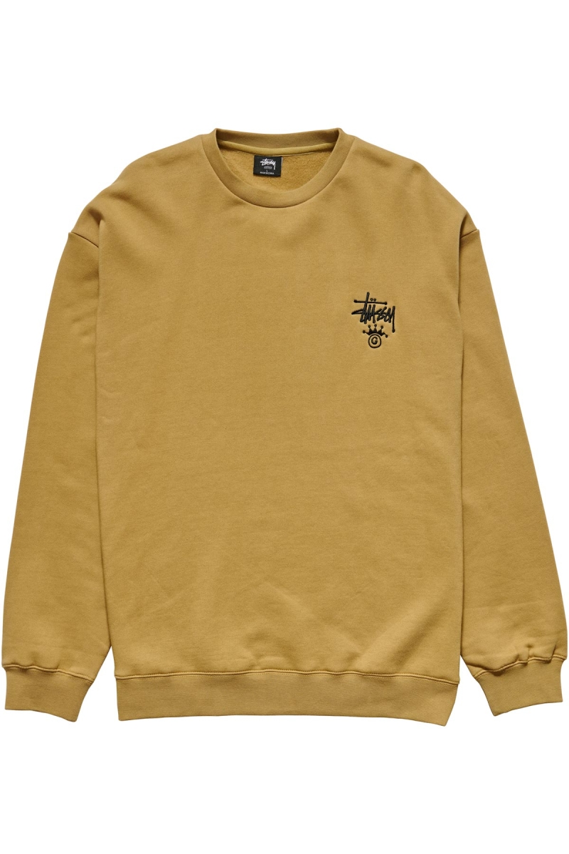 Stussy Copyright Crown Crew Men\'s Sweaters Brown | IL0000830