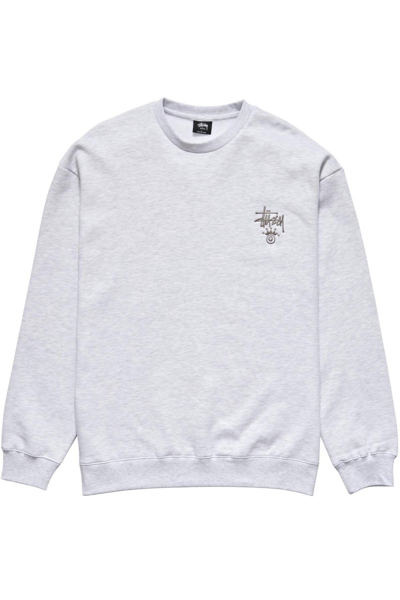 Stussy Copyright Crown Crew Men\'s Sweaters White | IL0000831