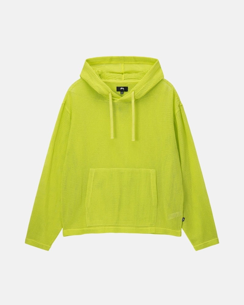 Stussy Cotton Mesh Men\'s Hoodies Light Green | IL0000033