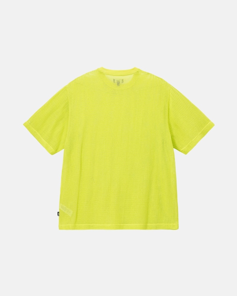 Stussy Cotton Mesh Ss Crew Men's T Shirts Light Green | IL0000143