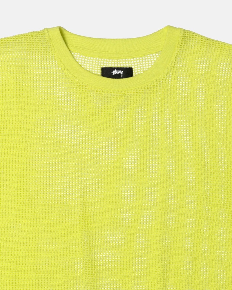 Stussy Cotton Mesh Ss Crew Men's T Shirts Light Green | IL0000143