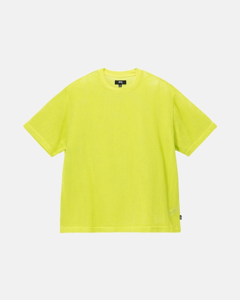 Stussy Cotton Mesh Ss Crew Men\'s T Shirts Light Green | IL0000143