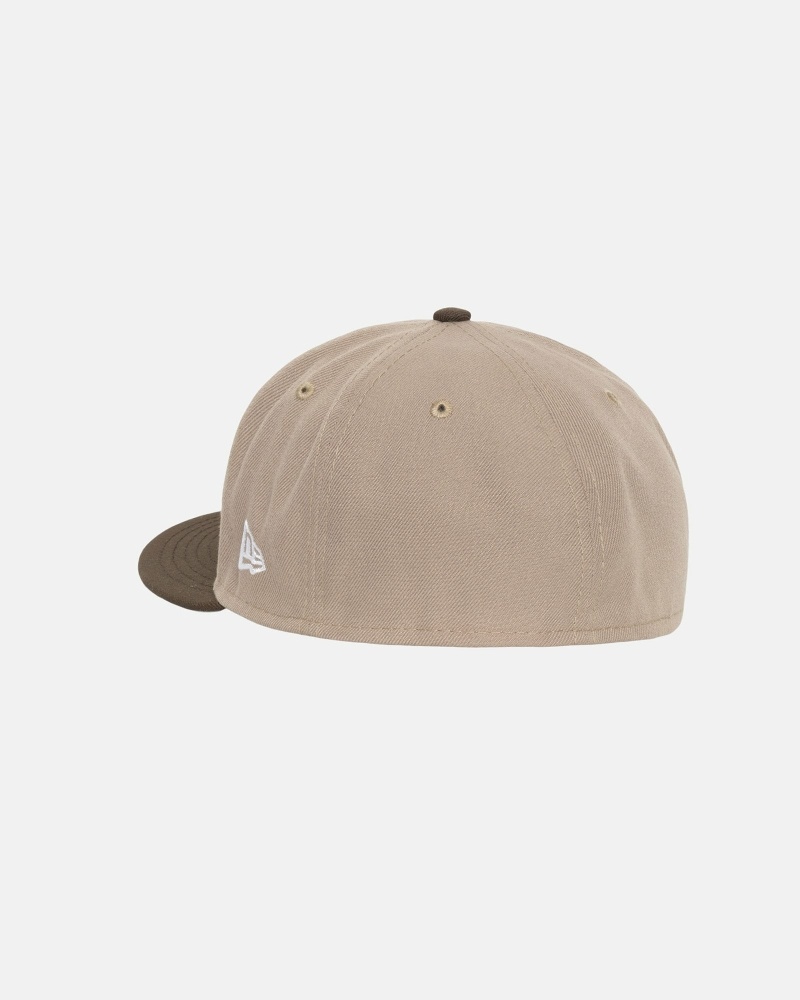 Stussy Curly S 59Fifty New Era Men's Caps Brown | IL0000429