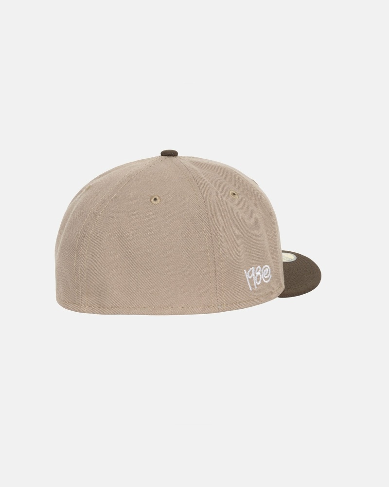 Stussy Curly S 59Fifty New Era Men's Caps Brown | IL0000429