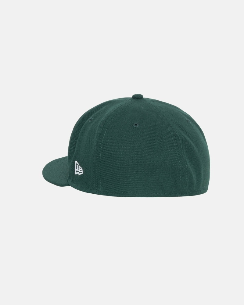 Stussy Curly S 59Fifty New Era Men's Caps Green | IL0000430