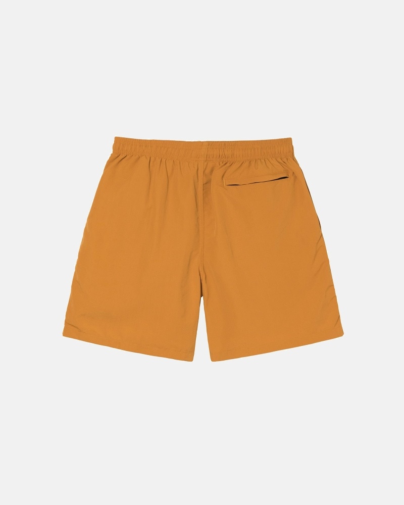 Stussy Curly S Men's Shorts Brown Yellow | IL0000638