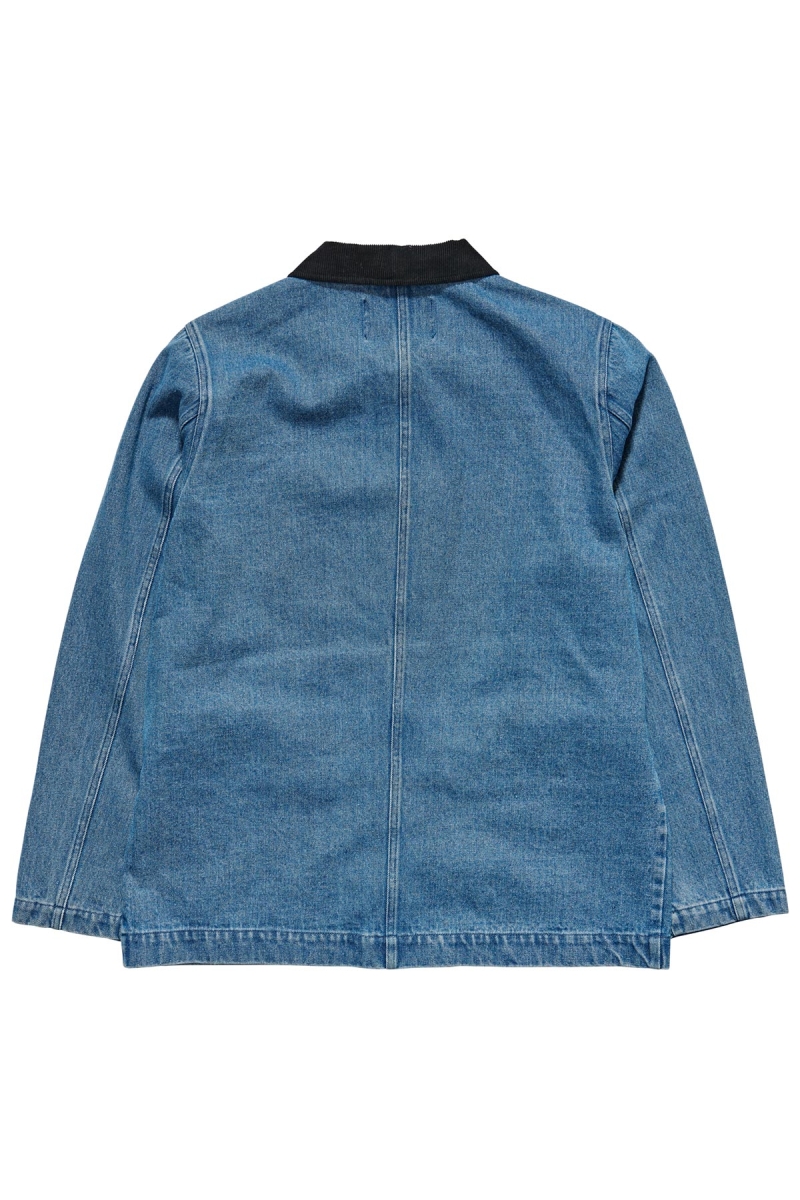 Stussy Denim Chore Coat Men's Jackets Blue | IL0000335