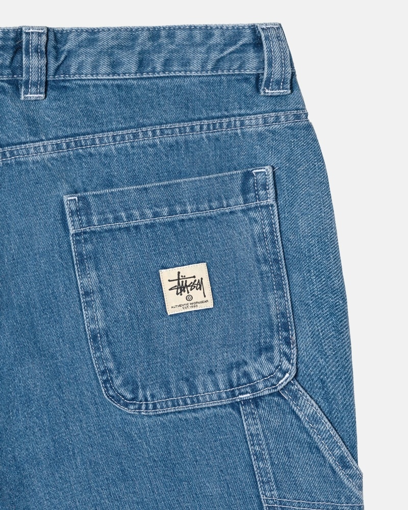 Stussy Denim Men's Work Pants Blue | IL0000556