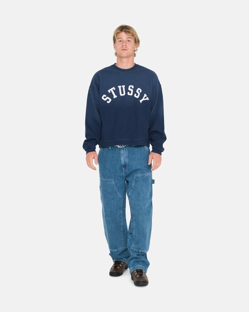 Stussy Denim Men's Work Pants Blue | IL0000556