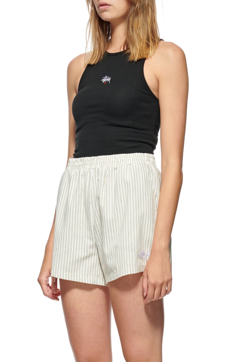 Stussy Designs Linen Short Women's Shorts Grey | IL0000639