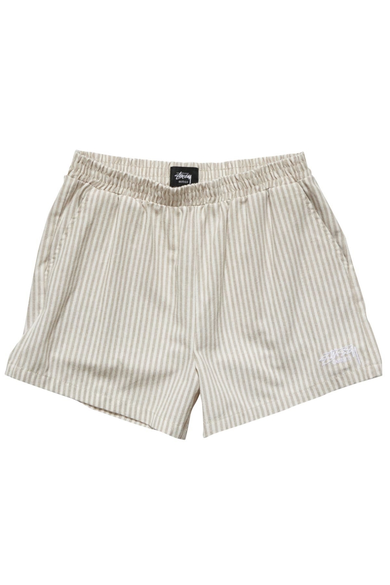 Stussy Designs Linen Short Women\'s Shorts Grey | IL0000639