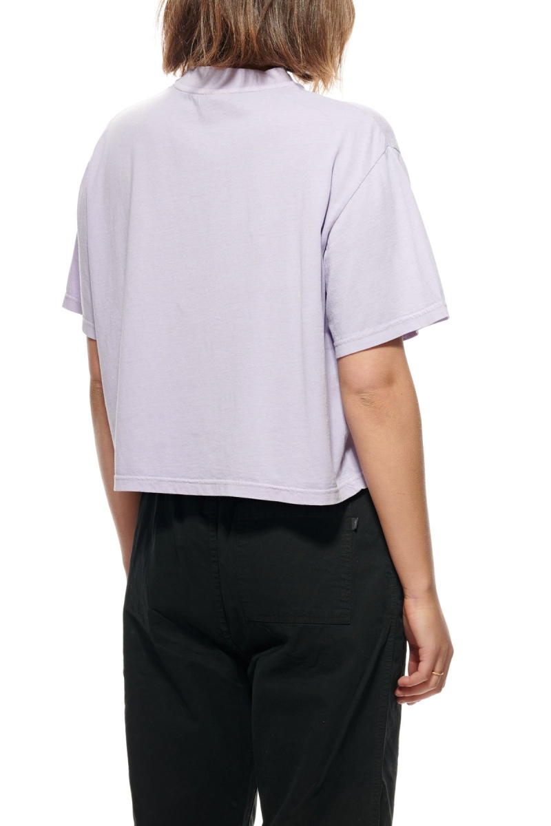 Stussy Designs Pocket Boxy Women's T Shirts Pink | IL0000152