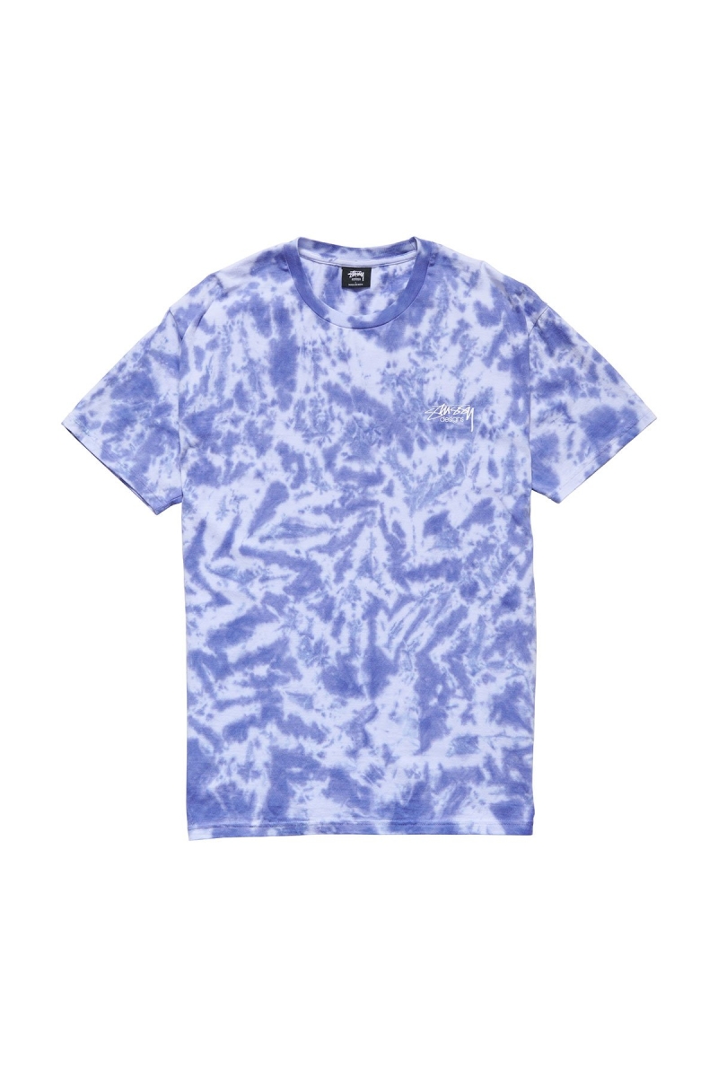 Stussy Designs Tie Dye Men\'s T Shirts Blue | IL0000155