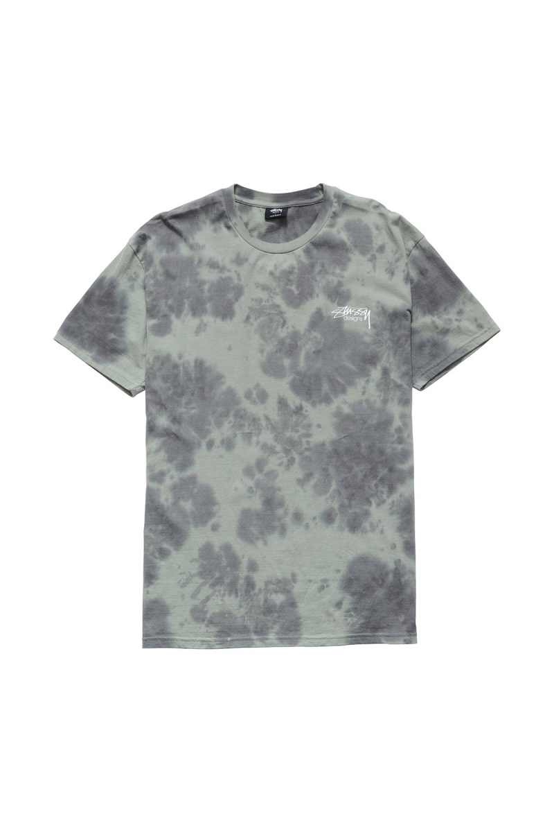 Stussy Designs Tie Dye Men\'s T Shirts Green | IL0000154