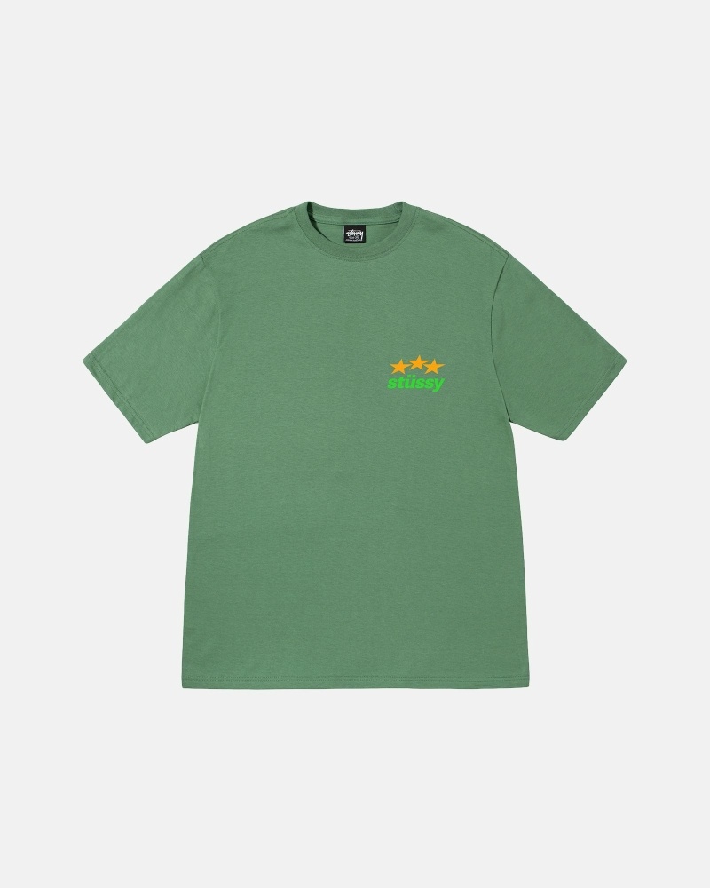 Stussy Designs USA Men's T Shirts Green | IL0000157