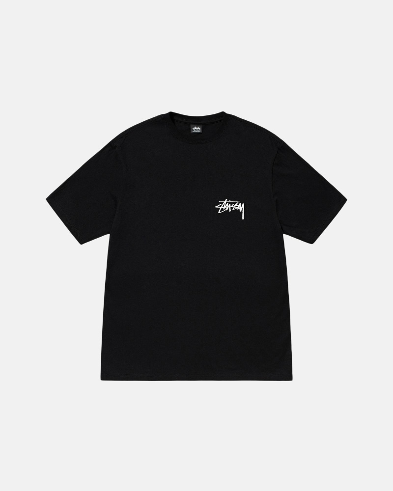 Stussy Diced Out Men's T Shirts Black | IL0000161