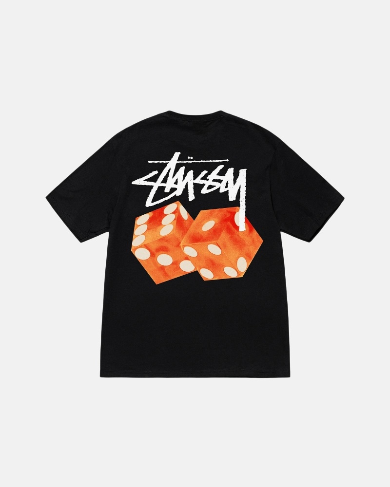 Stussy Diced Out Men\'s T Shirts Black | IL0000161