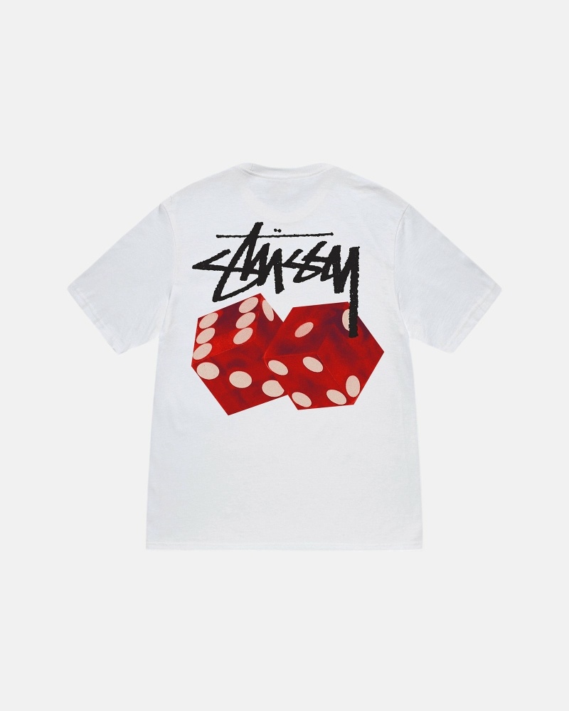 Stussy Diced Out Men\'s T Shirts White | IL0000159