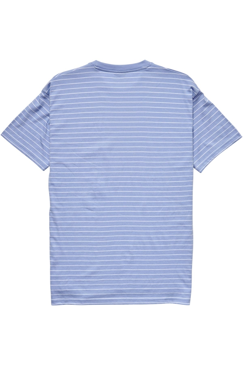 Stussy Dig Stripe SS Pocket Men's T Shirts Blue | IL0000162