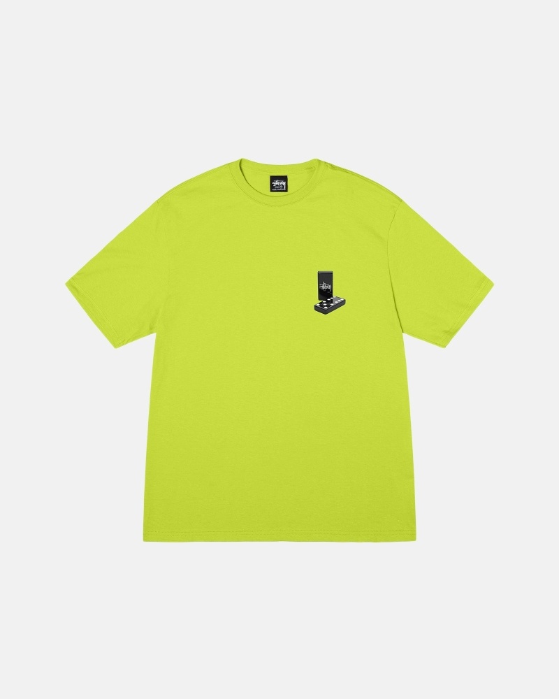 Stussy Dominoes Men's T Shirts Light Green | IL0000163