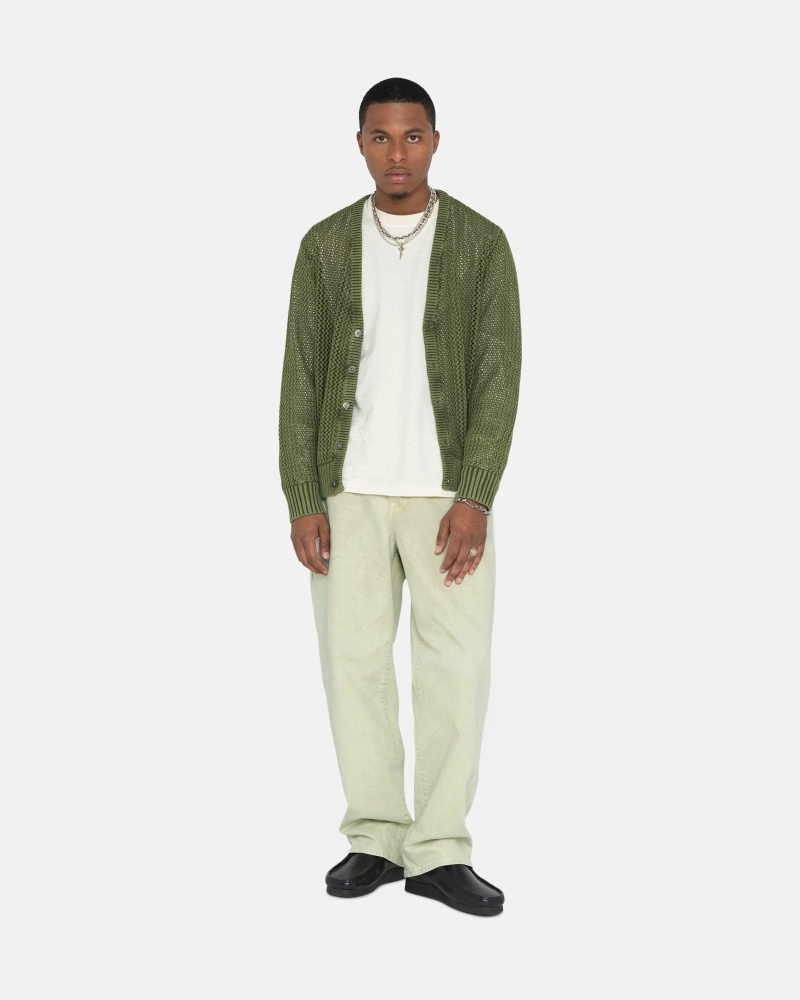 Stussy Double Dye Big 'Ol Men's Jeans Green | IL0000520