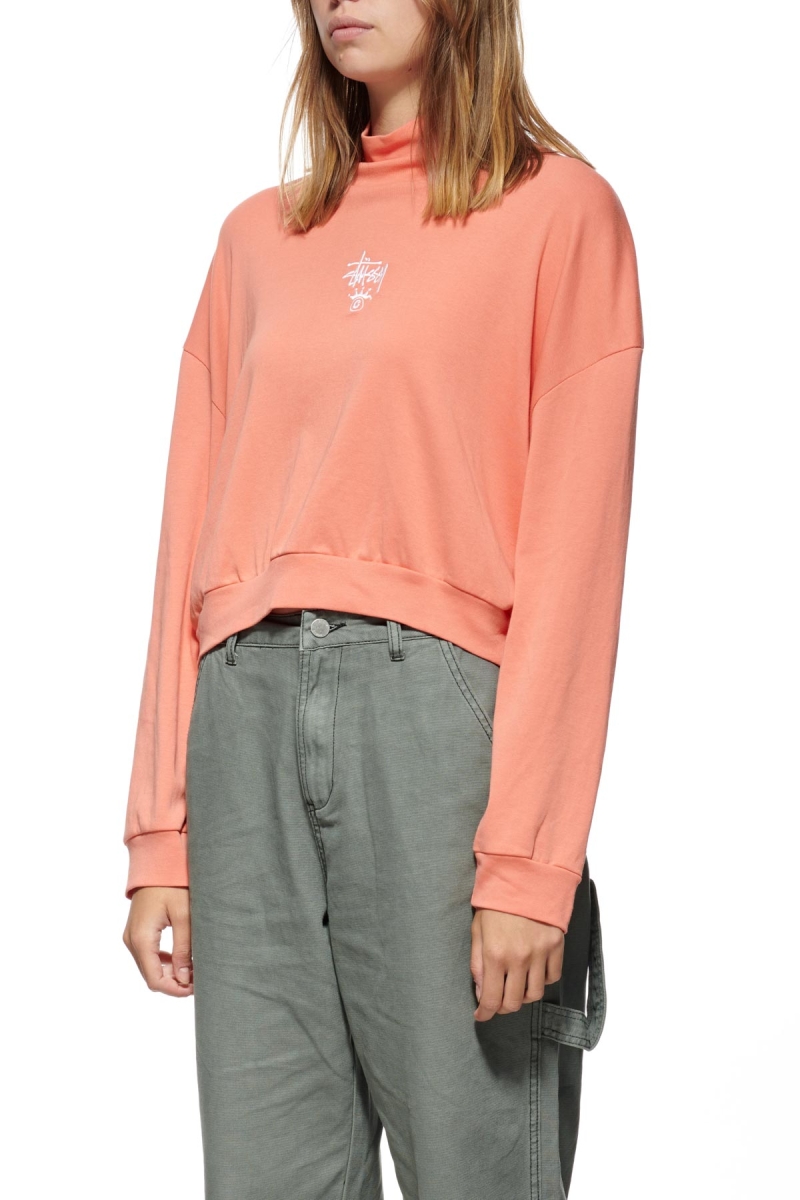 Stussy Ellen Rib Turtleneck Women's Sweatshirts Red | IL0000919