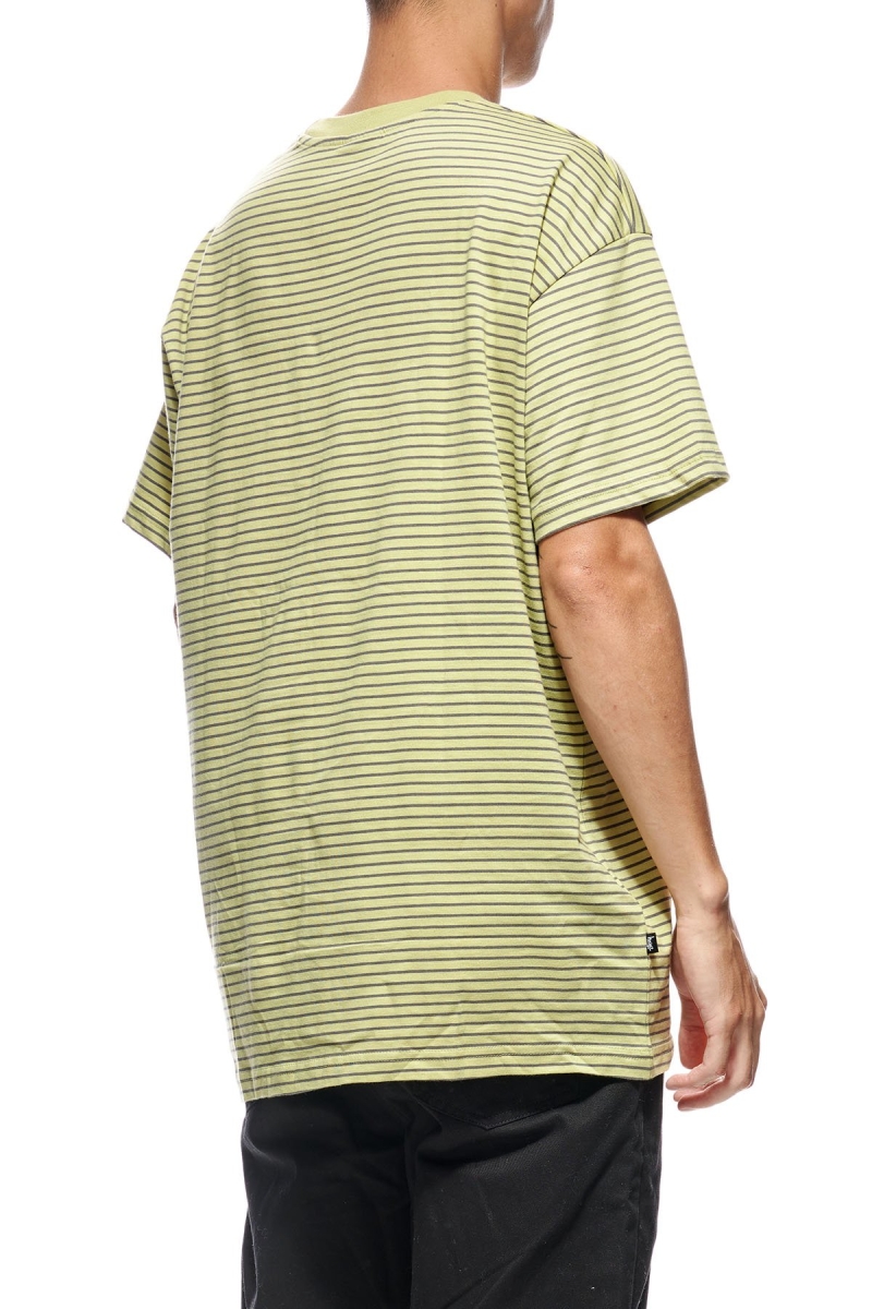 Stussy Emerald Stripe SS Men's T Shirts Green | IL0000166