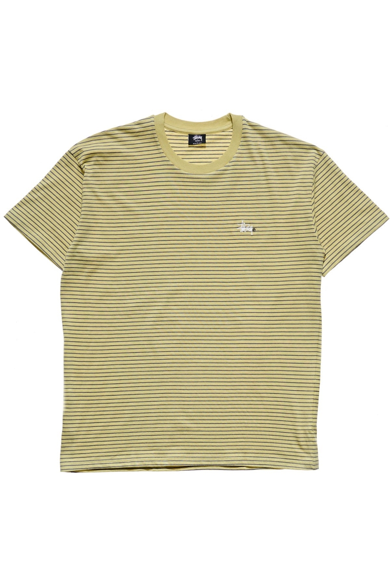 Stussy Emerald Stripe SS Men\'s T Shirts Green | IL0000166