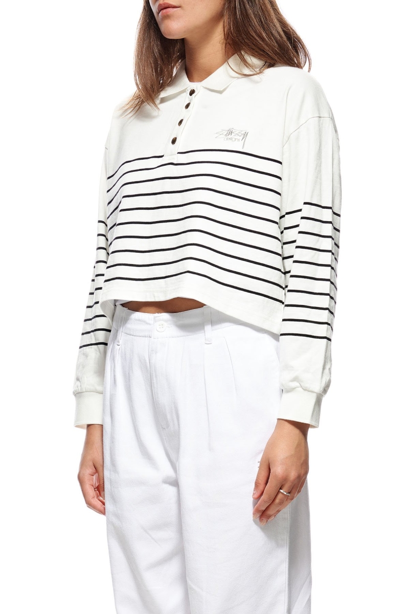 Stussy Emerson Stripe Rugby Women's Shirts White | IL0000306