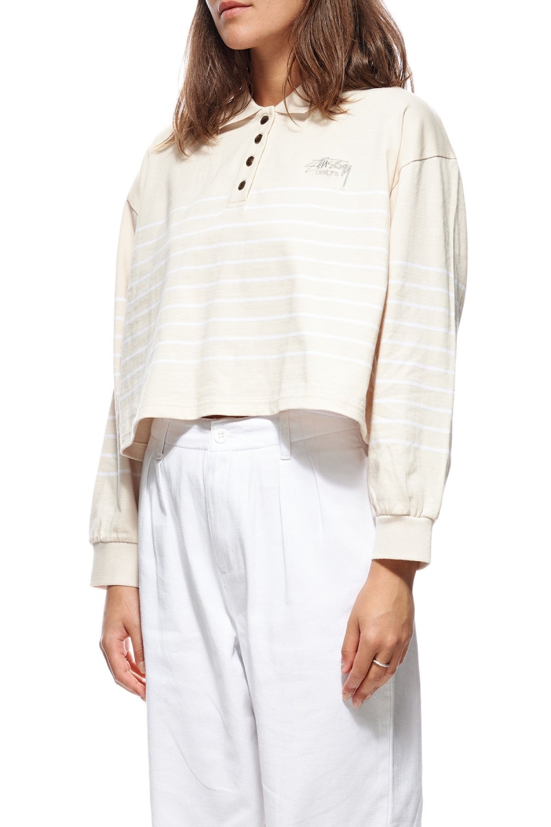 Stussy Emerson Stripe Rugby Women's Shirts Orange | IL0000307