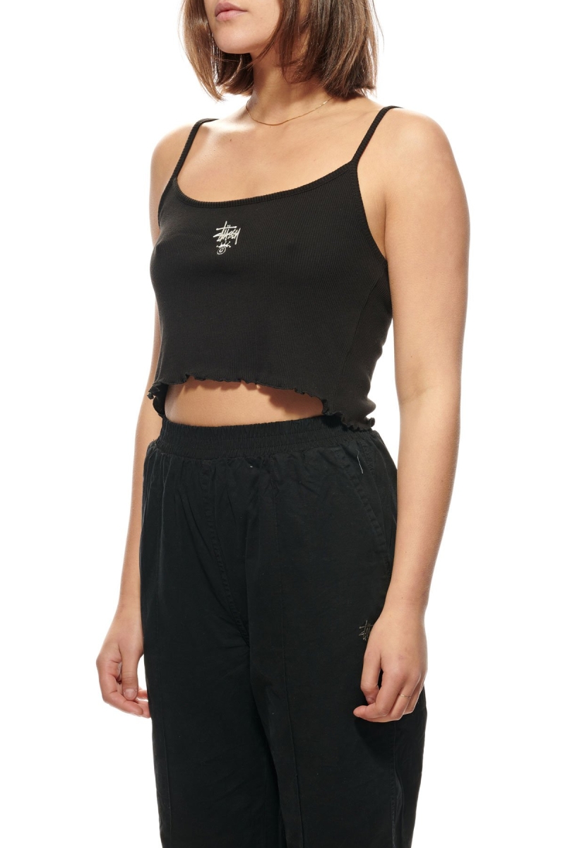 Stussy Fairmont Fluted Women's Singlets Black | IL0000715