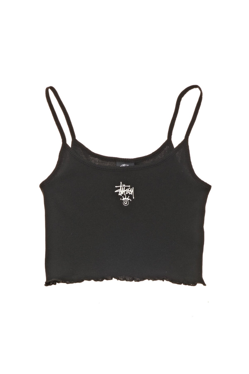 Stussy Fairmont Fluted Women\'s Singlets Black | IL0000715