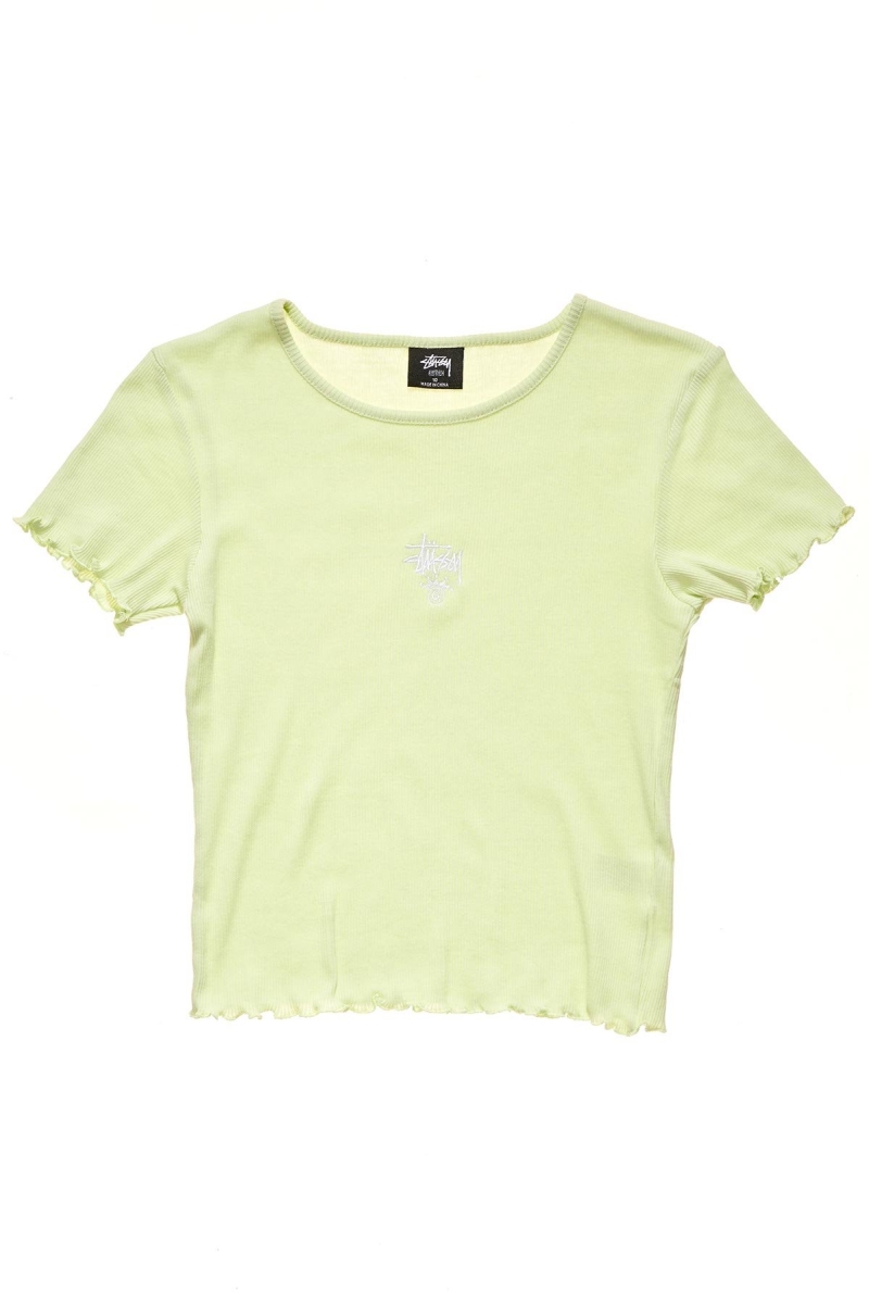 Stussy Fairmont Fluted Women\'s T Shirts Green | IL0000168