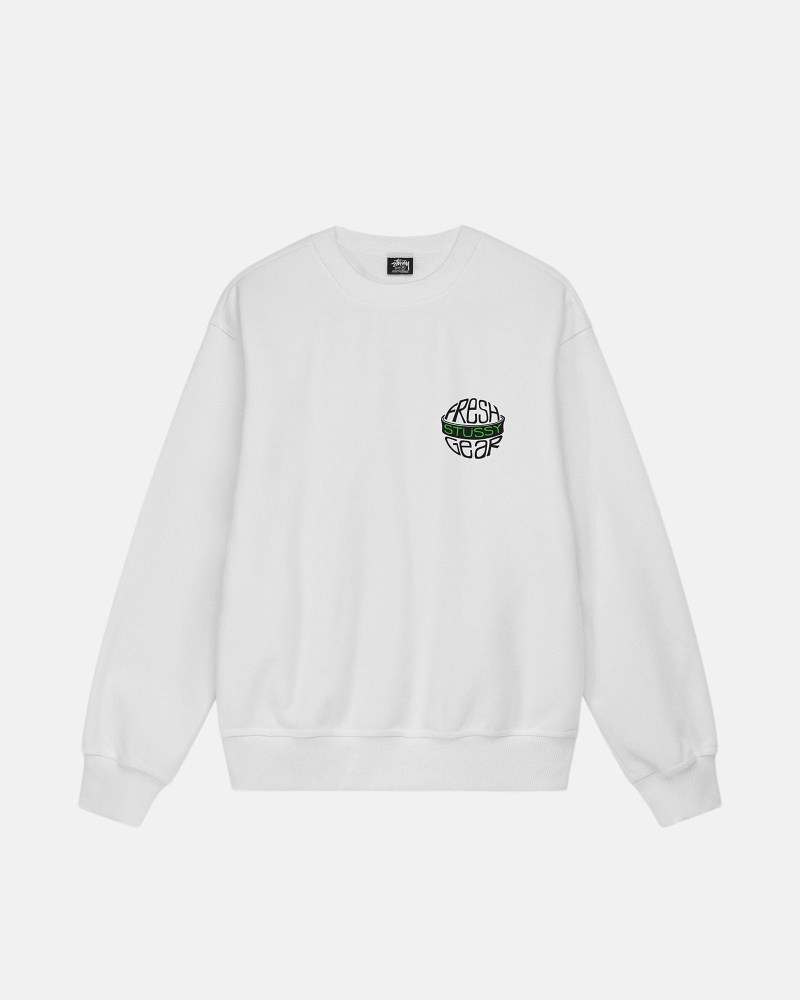 Stussy Fresh Gear Crew Men's Hoodies White | IL0000041