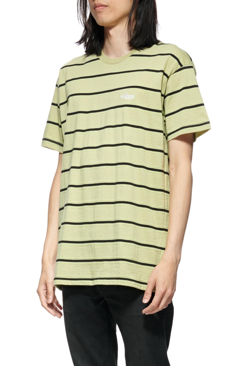 Stussy Glow Stripe SS Men's T Shirts Brown | IL0000172