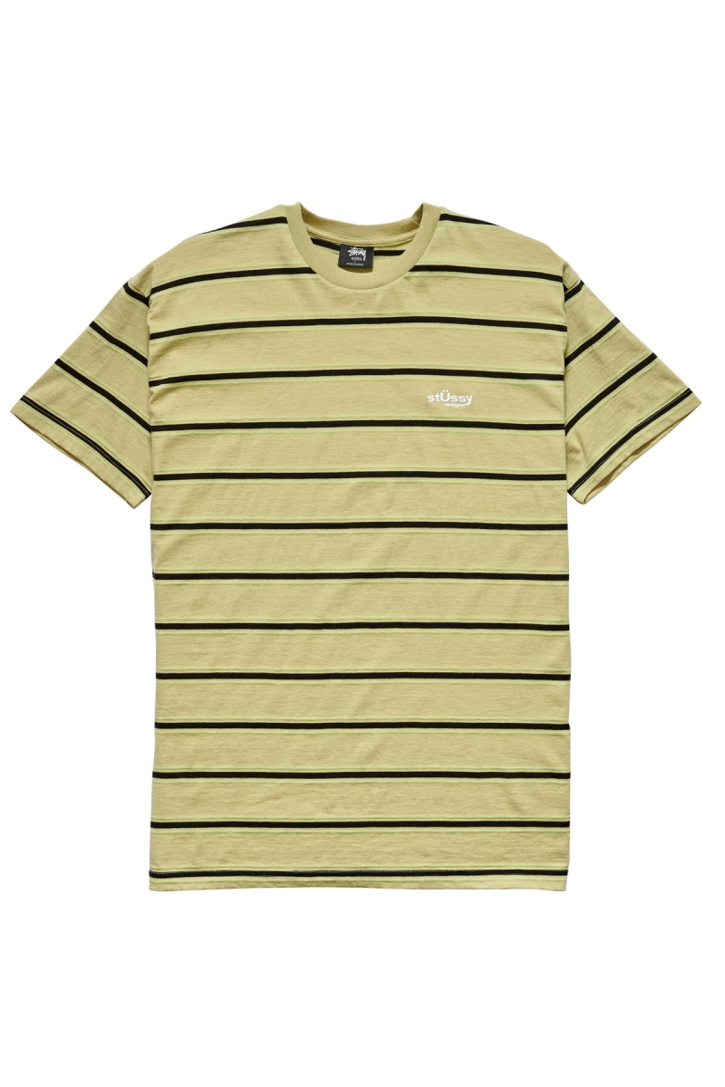 Stussy Glow Stripe SS Men\'s T Shirts Brown | IL0000172