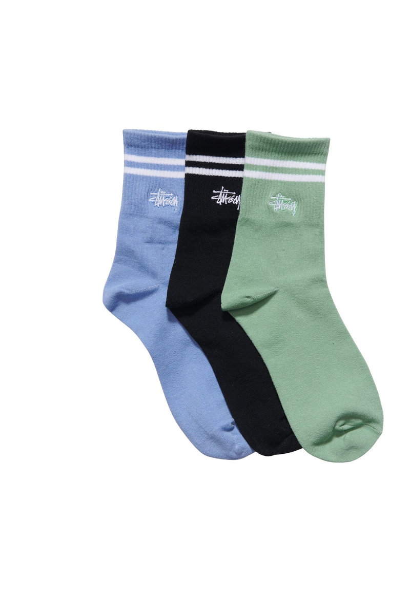 Stussy Graffiti (3 Pack) Women\'s Socks Green | IL0000723