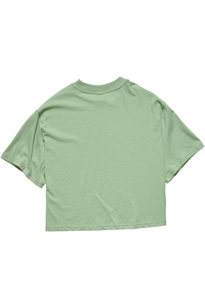 Stussy Graffiti Boxy Women's T Shirts Green | IL0000175