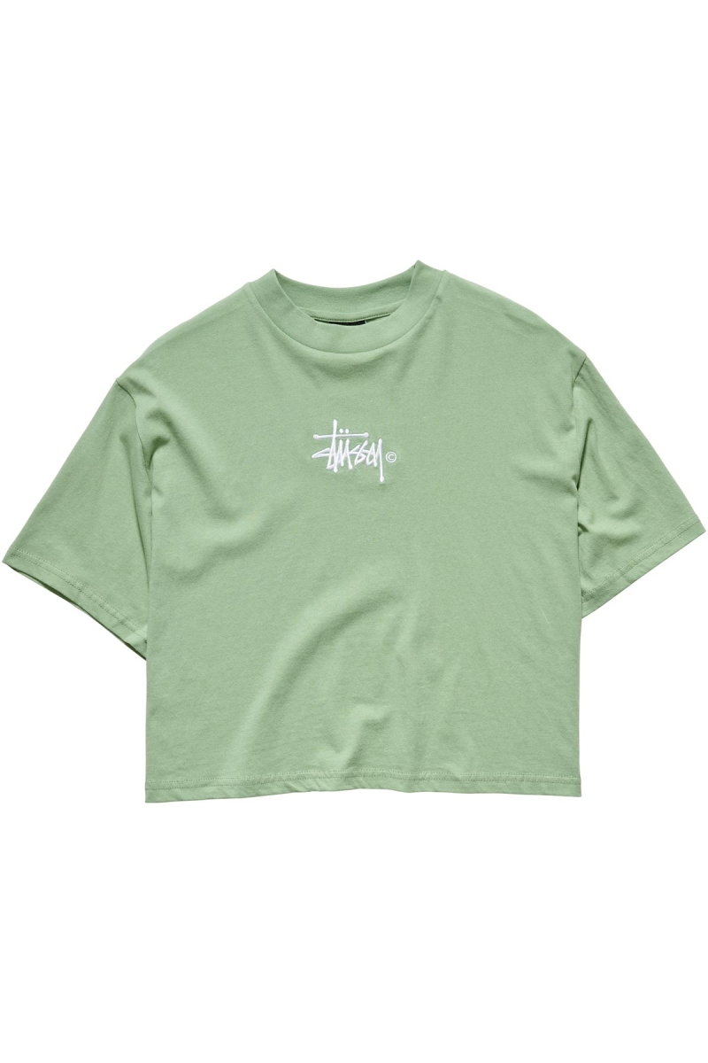 Stussy Graffiti Boxy Women\'s T Shirts Green | IL0000175