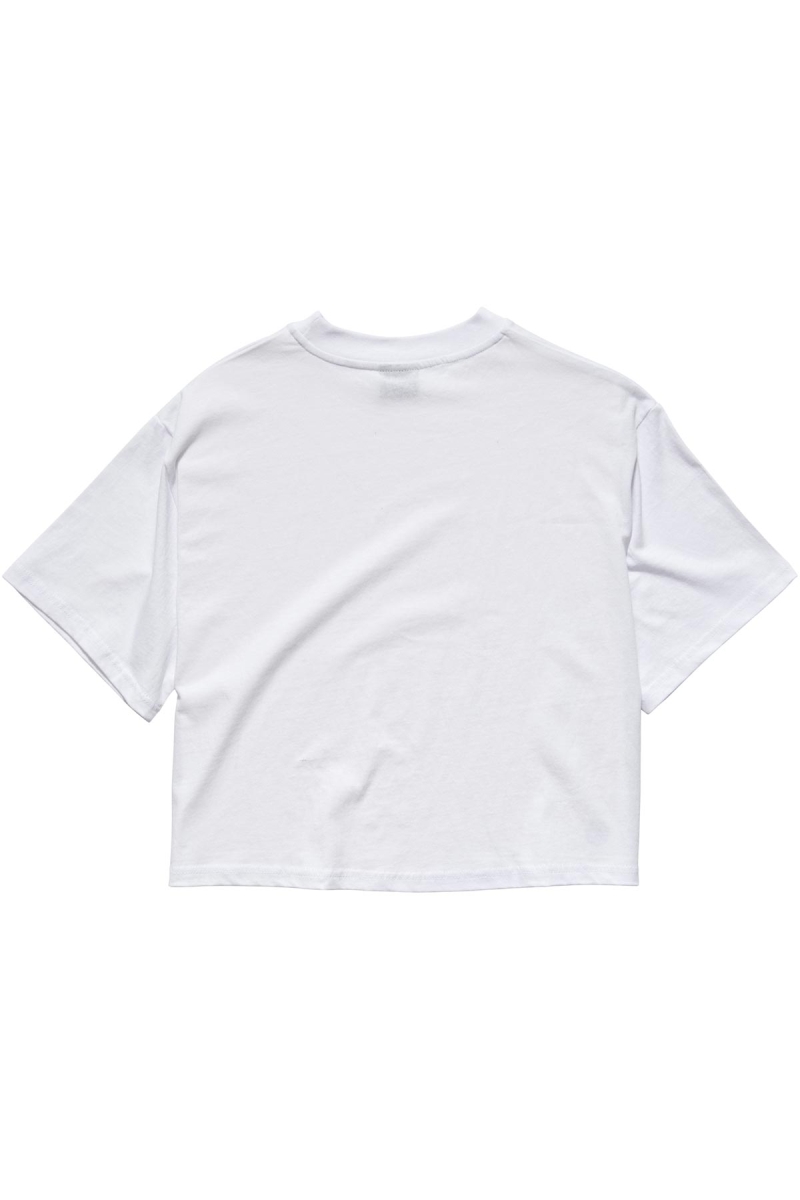 Stussy Graffiti Boxy Women's T Shirts White | IL0000176