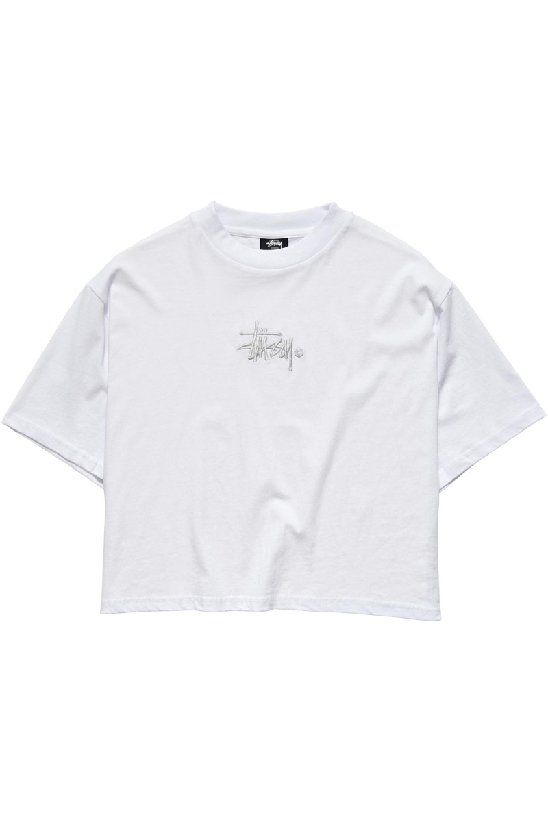 Stussy Graffiti Boxy Women\'s T Shirts White | IL0000176