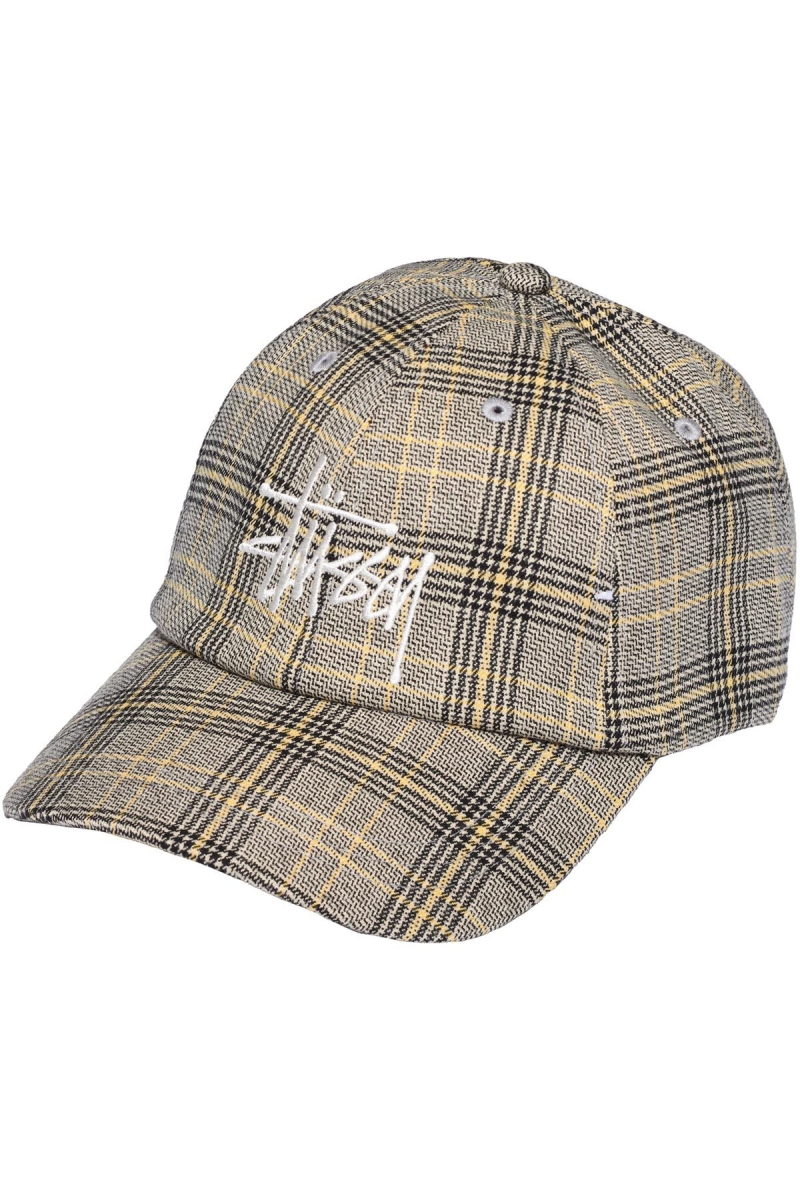 Stussy Graffiti Check Low Pro Men\'s Hats White | IL0000441